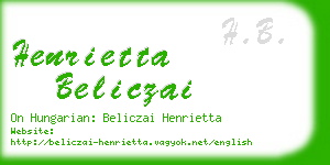 henrietta beliczai business card